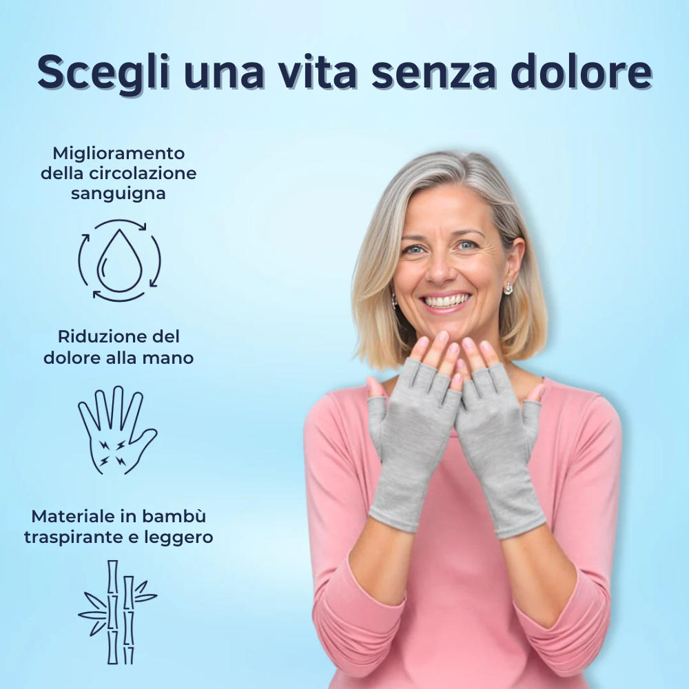 Guanti a compressione anti-dolore Bambù | Allevia l'osteoartrosi e l'artrite